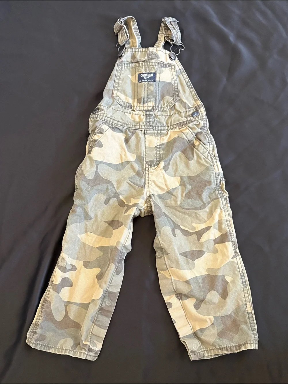 Vintage OshKosh B'gosh Kids Camouflage Overalls - Green & Tan ✨🪖
